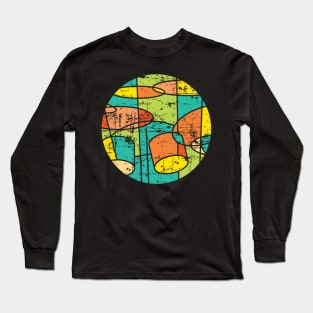 Drum Set Abstract Style Long Sleeve T-Shirt